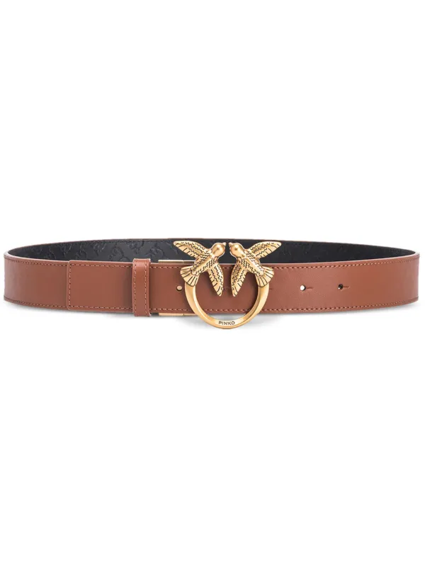 PINKO｜Love Bery カーフレザーベルト／シダーブラウン ピンコ Pinko Love Berry women's leather belt 100143a0f1 Beige