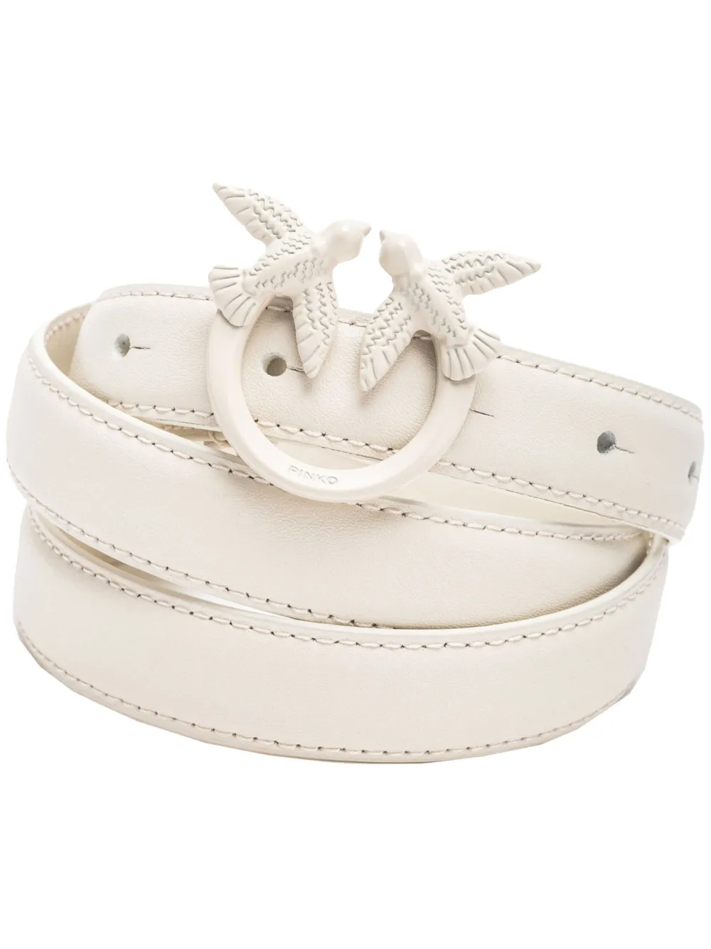 PINKO Love Birds leather belt | White | Image 1