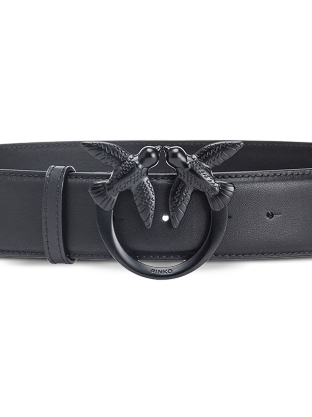PINKO Love Berry H4 leather belt - Zwart