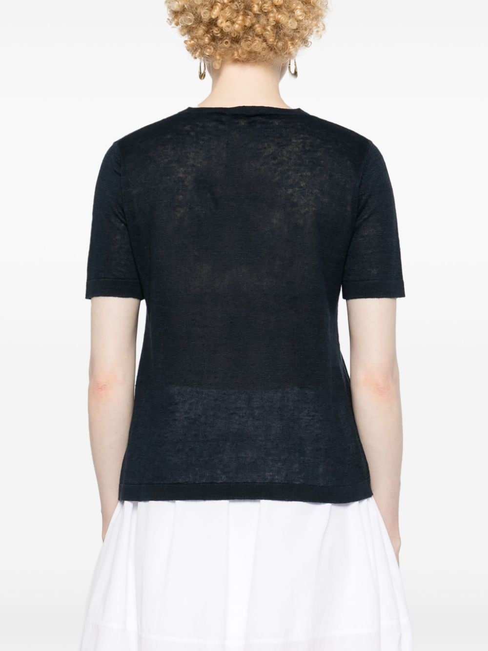 Shop 's Max Mara Linen Knitted Top In Blue