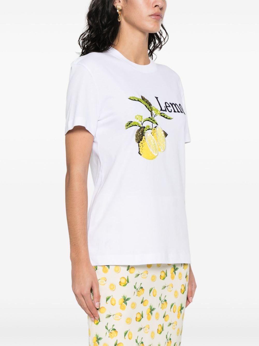 Shop Sportmax Renata Sequin-embellished T-shirt In White