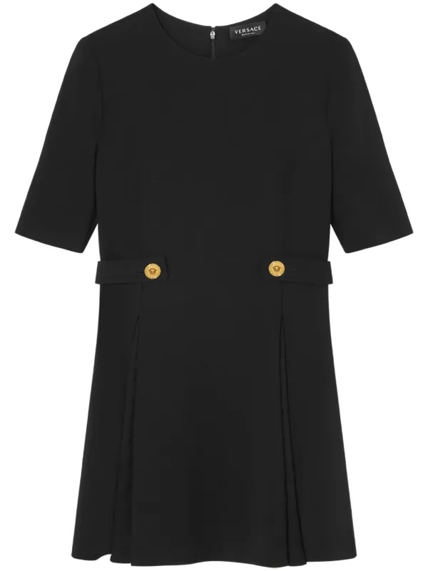 ワンピース Versace Black ette Mini Dress Versace pearl-detailing Mini Dress | Black | FARFETCH