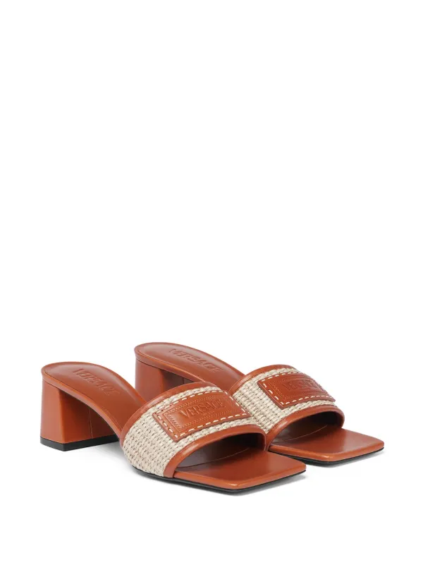 Versace logo-appliqué Leather Mules - Farfetch