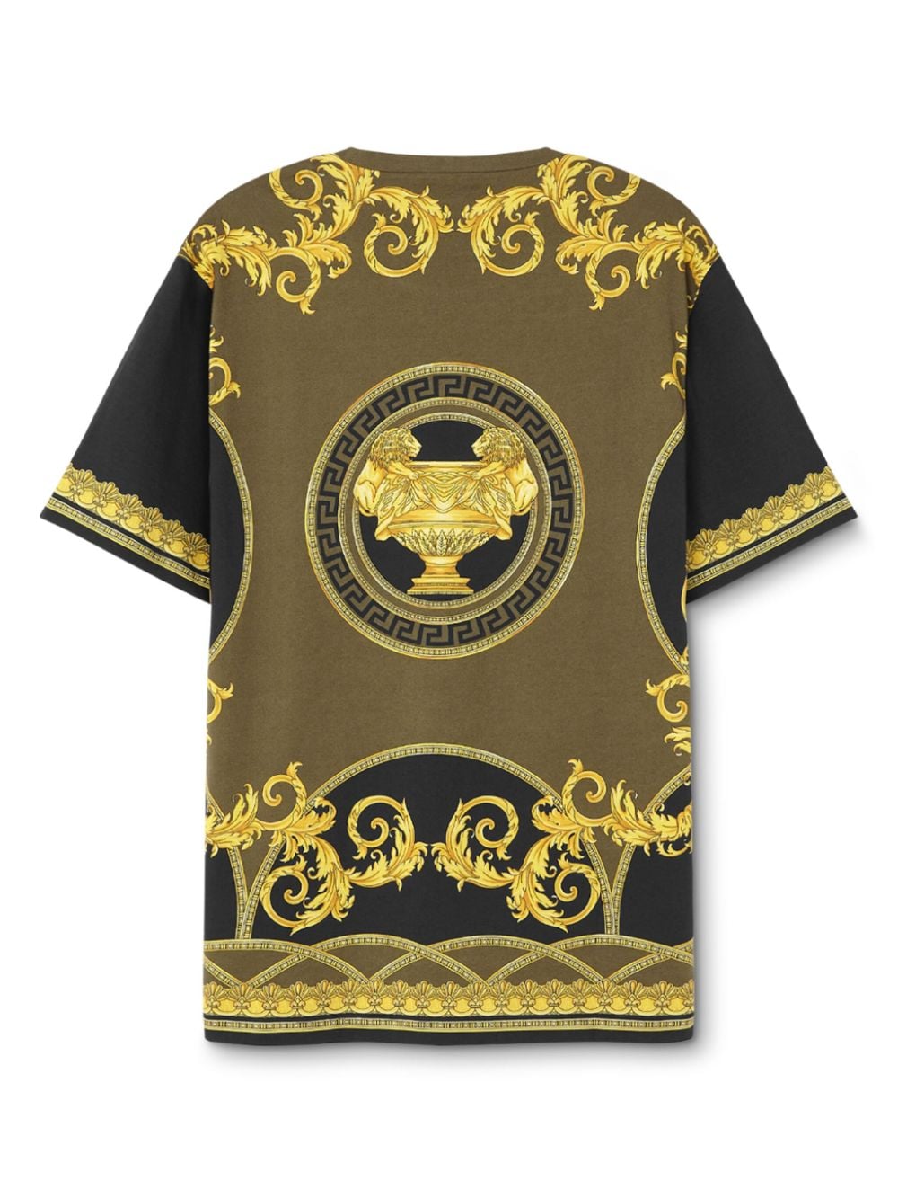 Versace Katoenen T-shirt met barokprint - Zwart