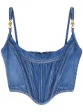 Versace Medusa '95 denim corset top - Blue