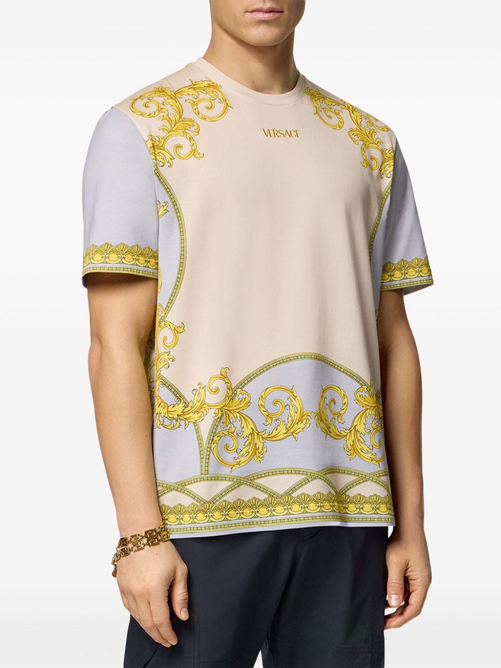 Shop Versace La Coupe Des Dieux T-shirt In Neutrals