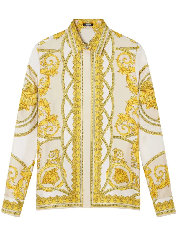 Versace La Coupe Des Dieux Silk Shirt Neutrals FARFETCH IN