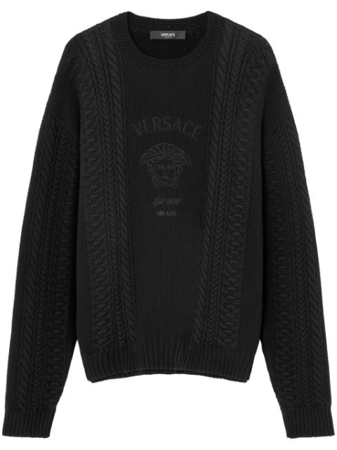 Versace Medusa Milano cable-knit sweater