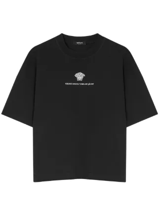VERSACE メドゥーサ Tシャツ ブラック Versace メドゥーサ ビジュー Tシャツ | ブラック | FARFETCH JP