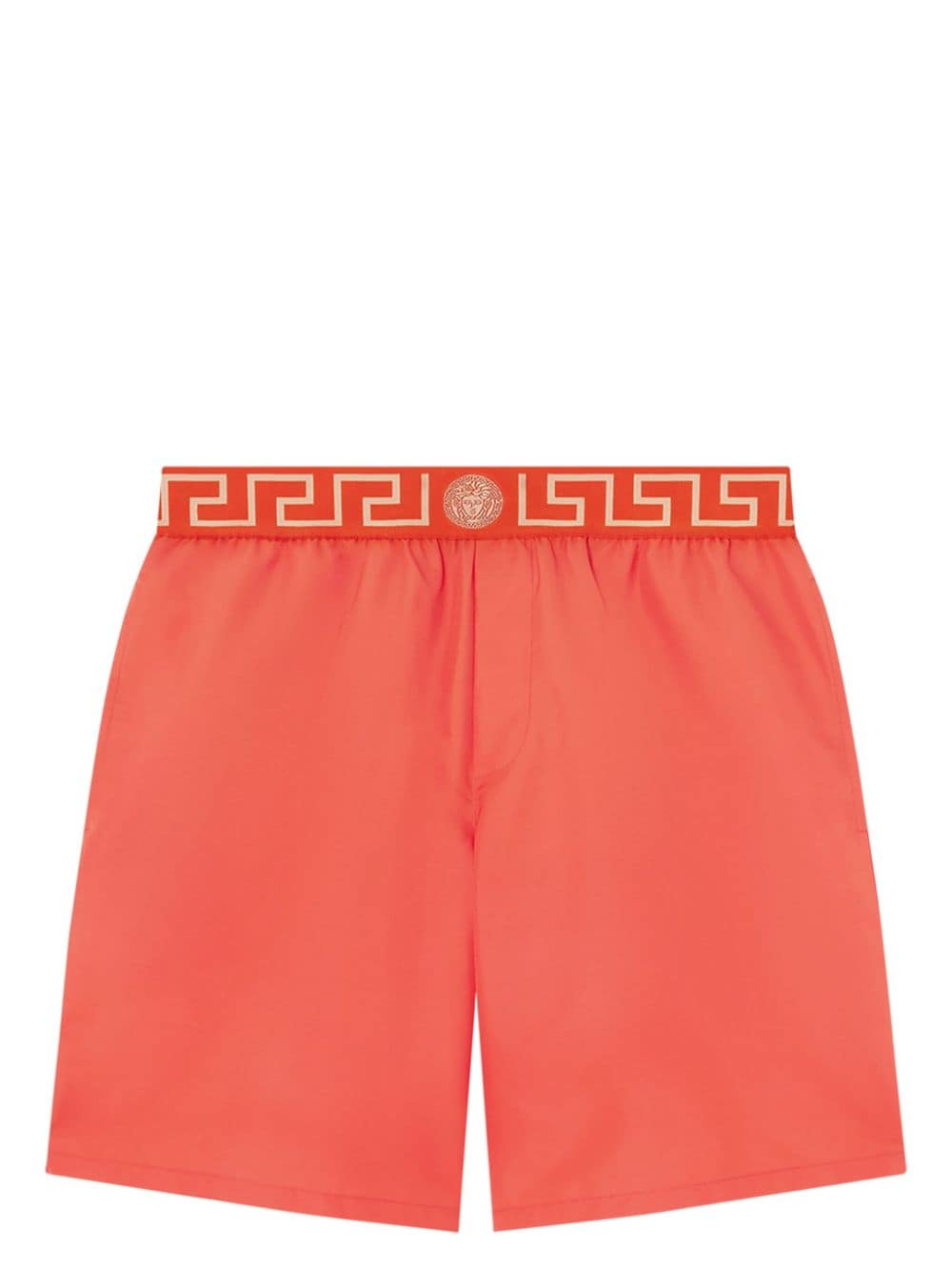 Versace Greca-waistband Swim Shorts In Pink