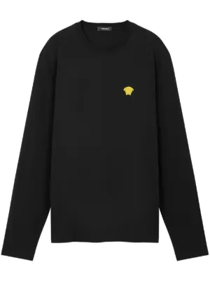 Versace Medusa Milano Embroidered T-shirt | Black | FARFETCH