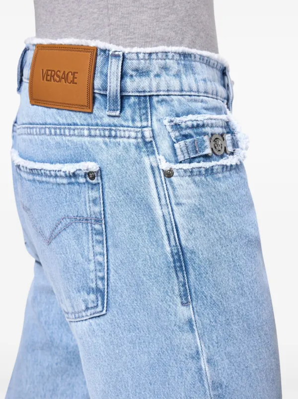 VERSACE ストレートデニム 青 ❣️ヴェルサーチ❣️デニム ジーンズ 青紫 ネイビー ストレート