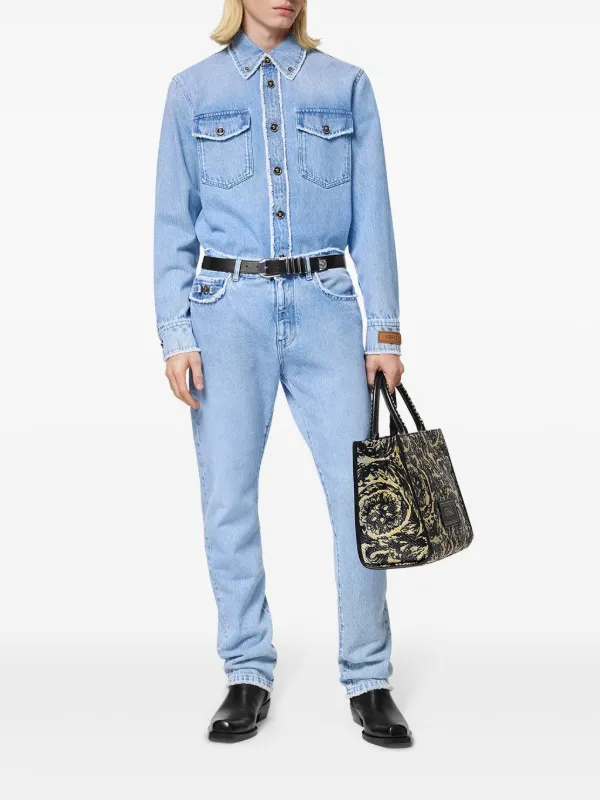 VERSACE ストレートデニム 青 ストレート デニムパンツ ジーンズ ブラックジーンズ ジーパン G
