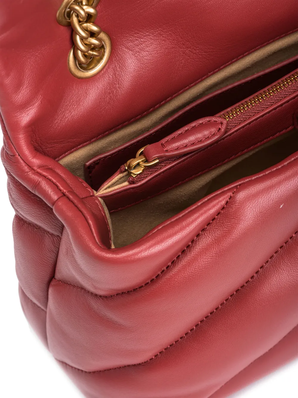 PINKO Classic Love leren crossbodytas Rood
