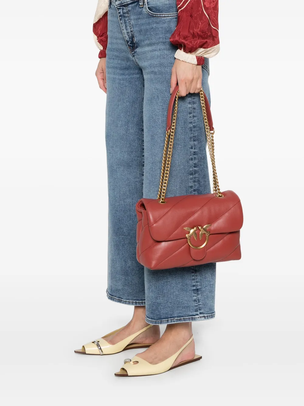 PINKO Classic Love leather crossbody bag | Image 2