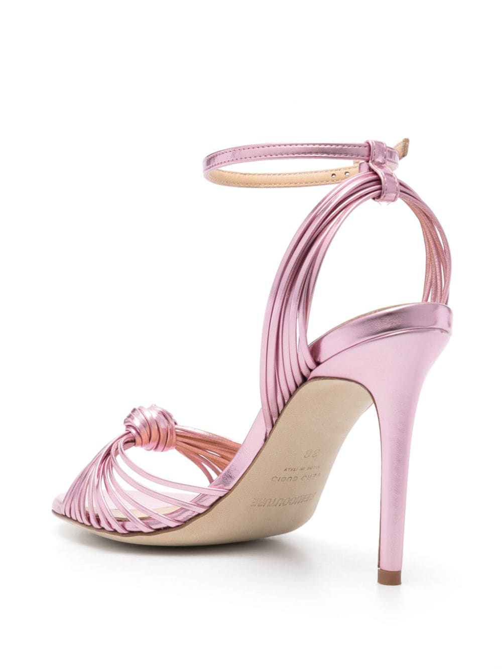 Shop Semicouture 95mm Knot Detail Sandals In Pink
