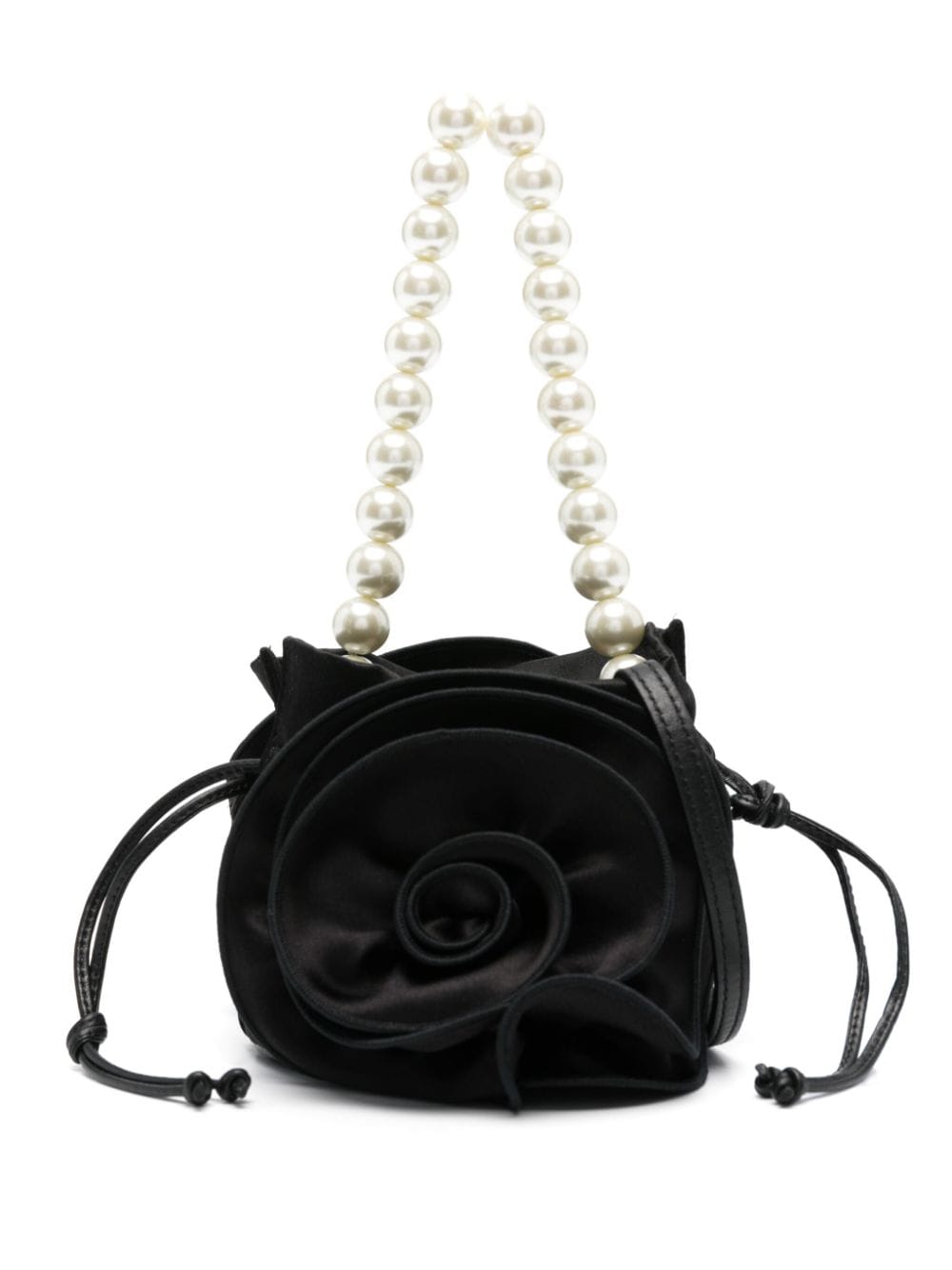 Magda Butrym Magda Pearl-handle Flower Bag In Black