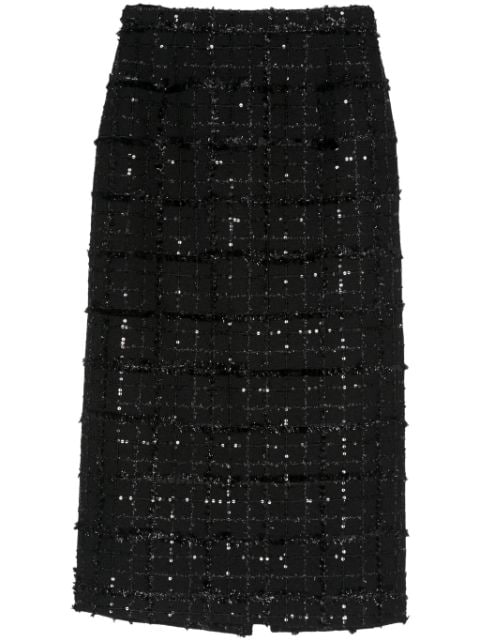 Alessandra Rich sequin-detail tweed pencil skirt