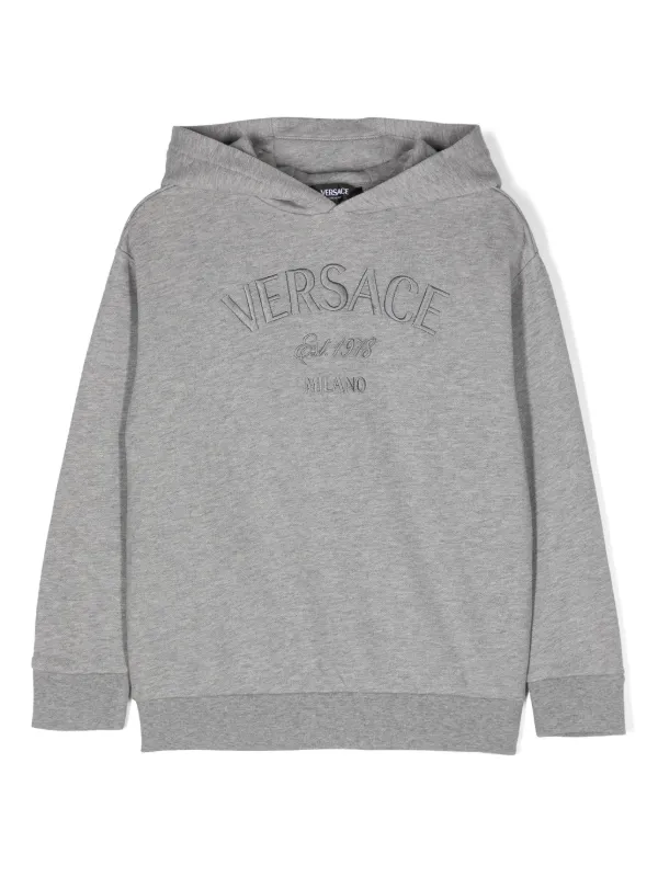 Versace Kids Felpa Con Cappuccio Grigio FARFETCH IT