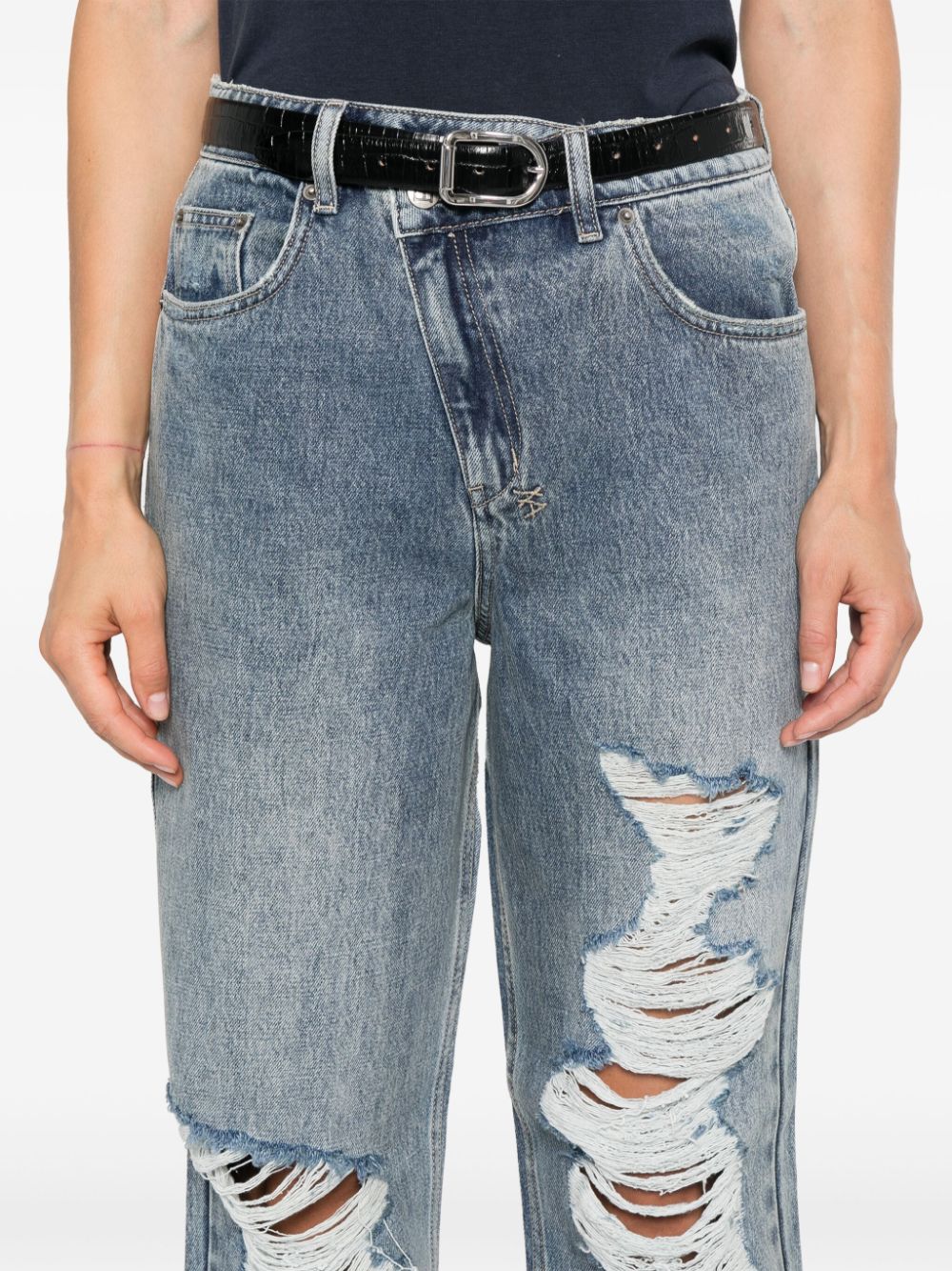 Shop Ksubi Overkast Trashed Jeans In Blue