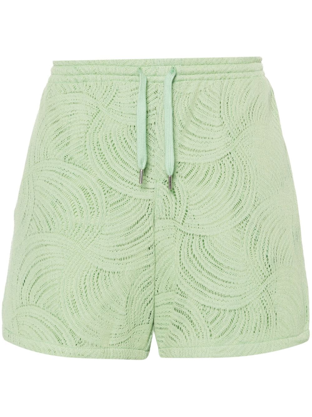 Arte Stan Pointelle-knit Shorts In Green