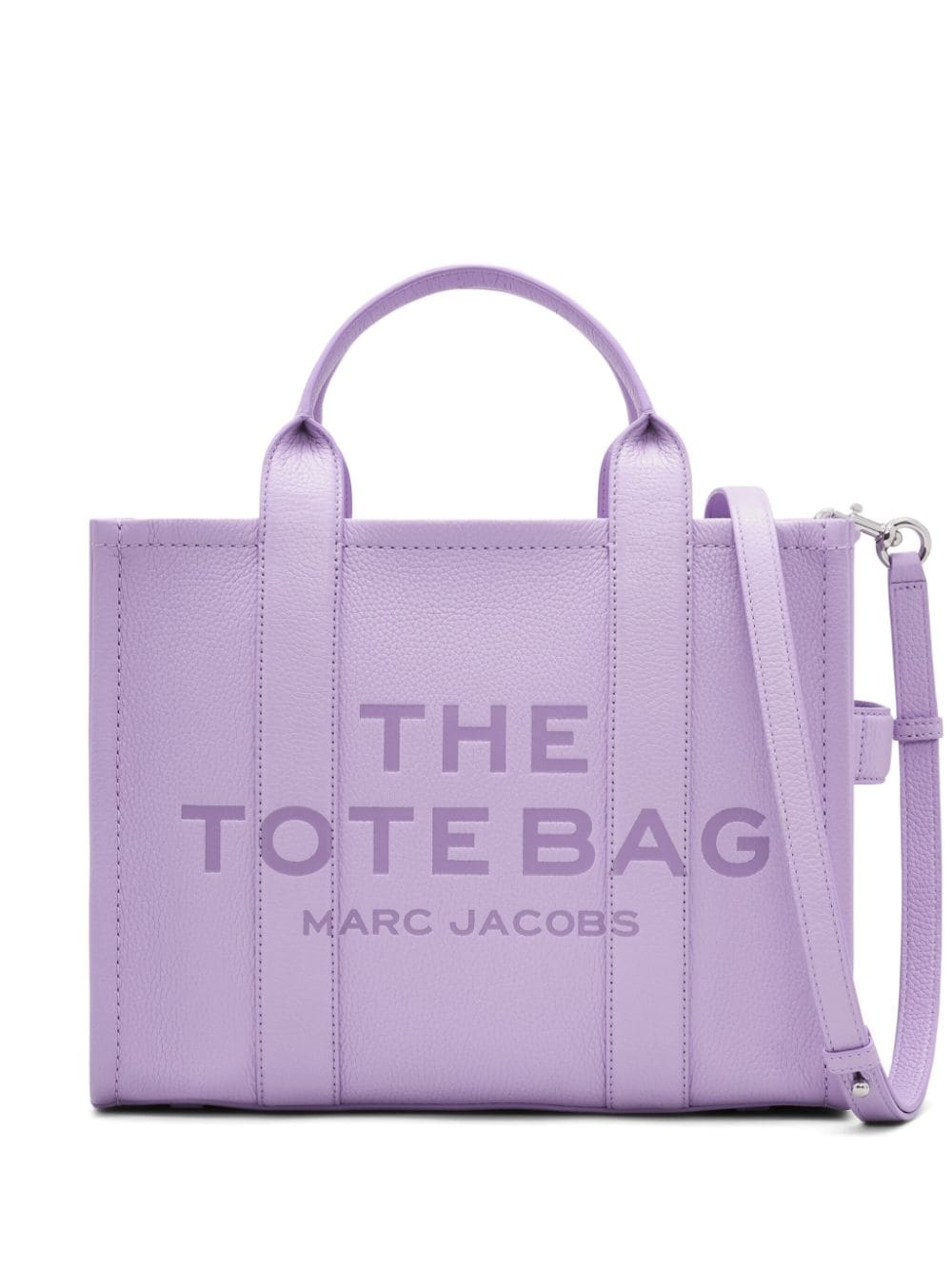 Marc Jacobs The Leather Medium Tote Bag In 紫色