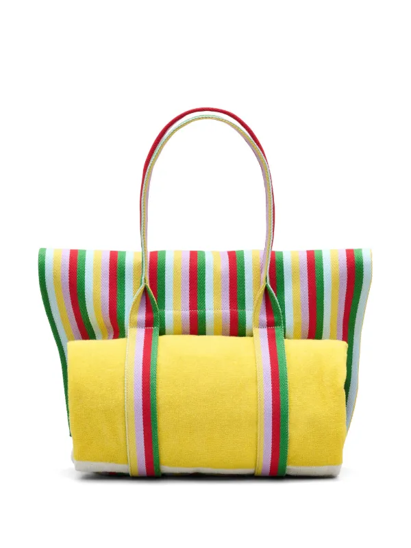トートバッグ MARC JACOBS Multicolor Fabric Shopping Bag Marc Jacobs The Striped Jacquard Beach Tote Handbag – ShopCGX