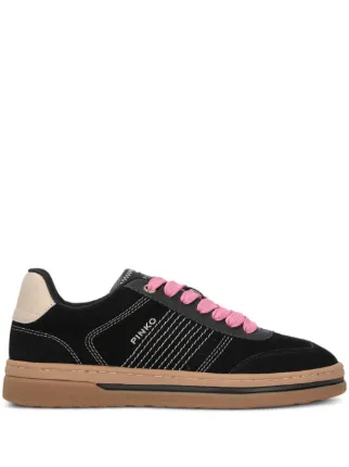 PINKO Mandy 03 Suede Sneakers | Black | FARFETCH AO