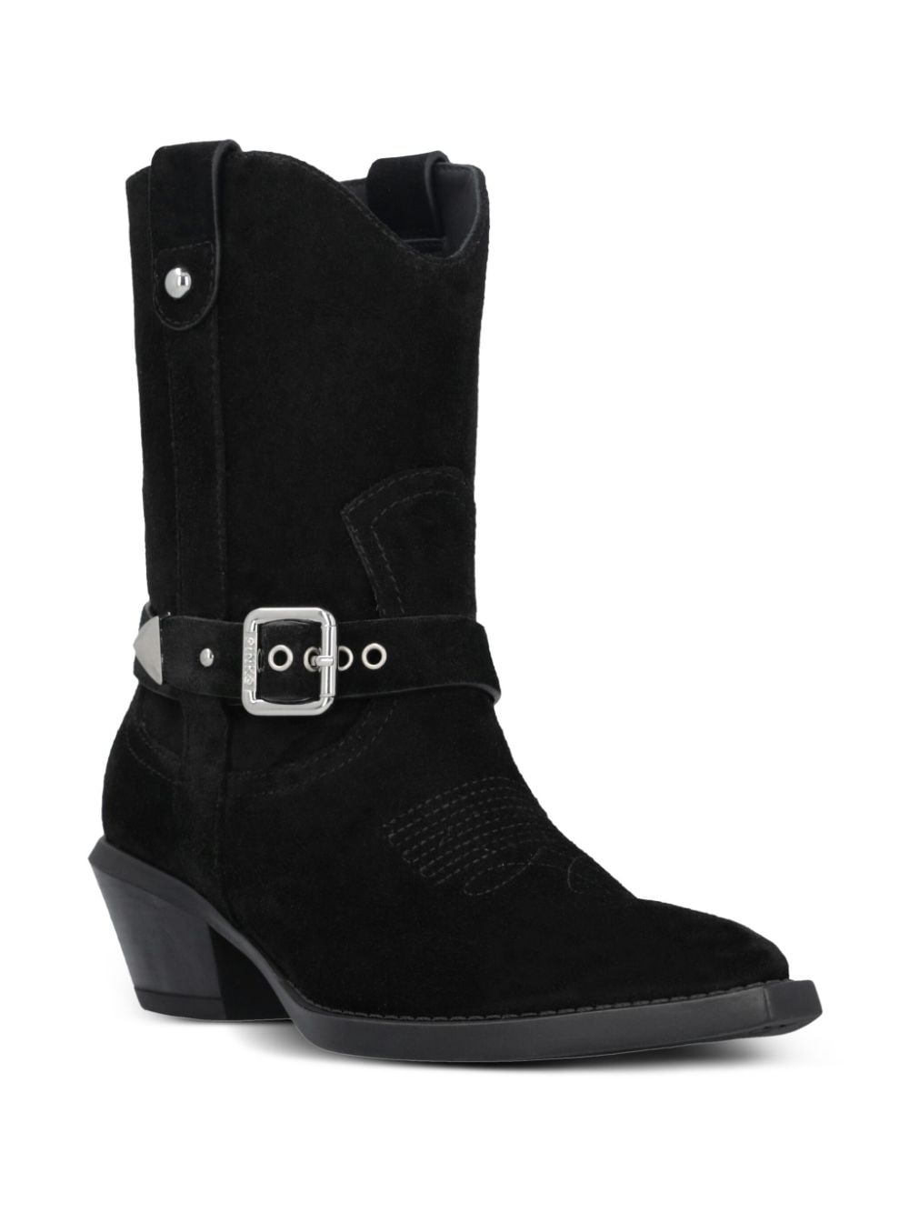 Shop Pinko Tex Suede Ankle Boots In Black