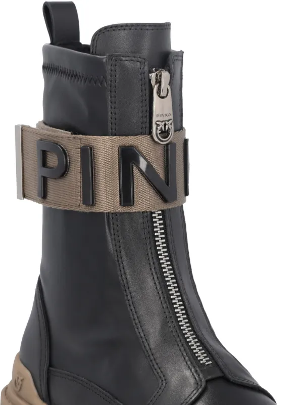 PINKO Mia logo-strap Ankle Boots | Black | FARFETCH JO PINKO Mia logo-strap Ankle Boots | Black | FARFETCH JO