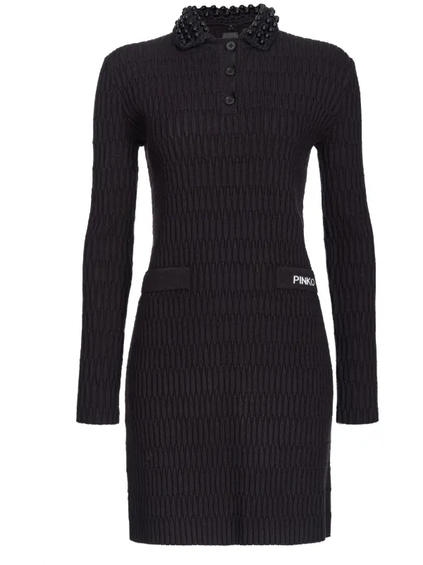 PINKO Knitted Dress | Black | FARFETCH