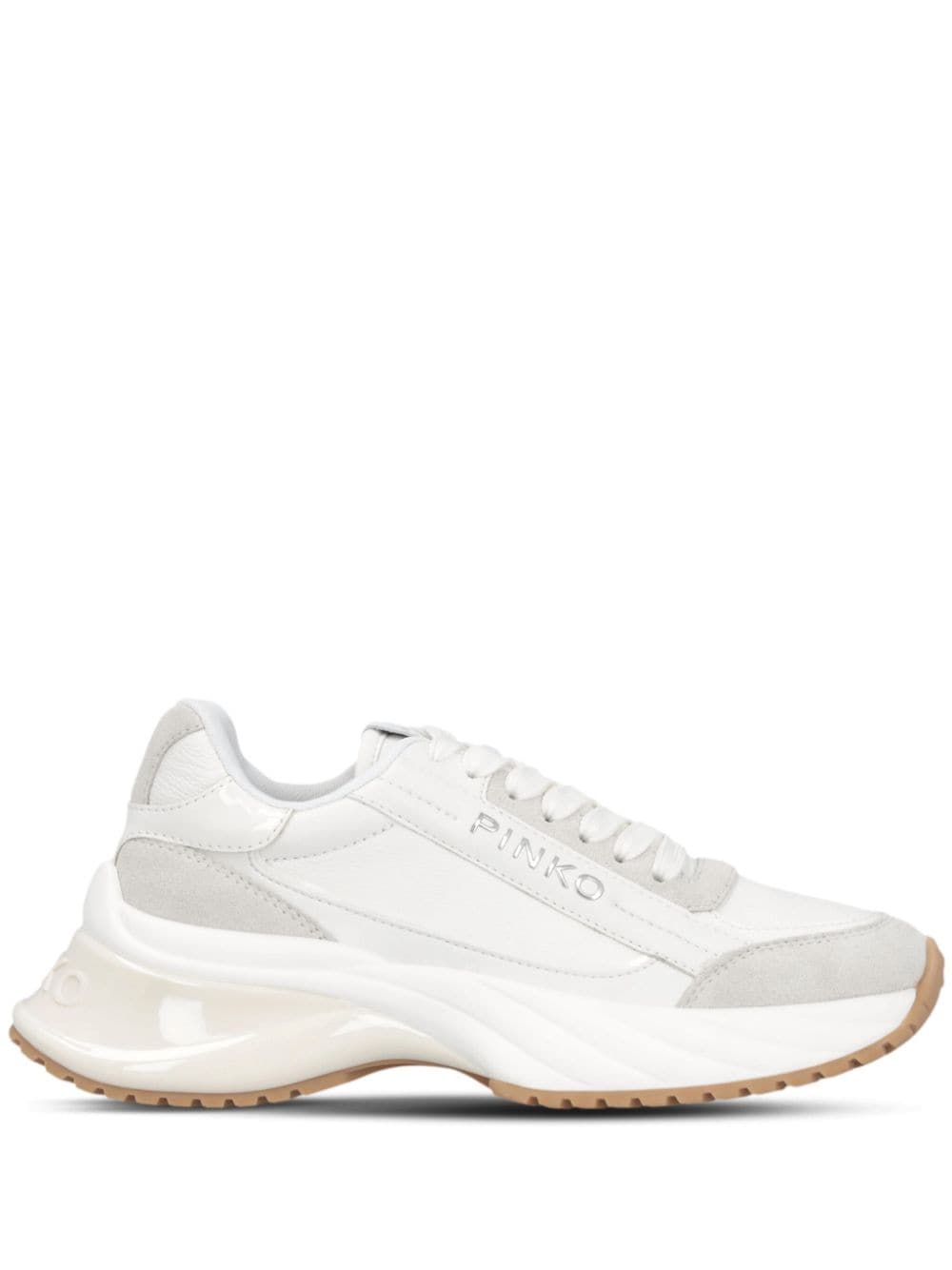 Shop Pinko Ariel 07 Leather Sneakers In White