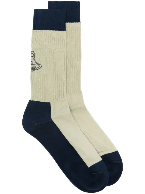 Vivienne Westwood Orb-embroidery ribbed socks