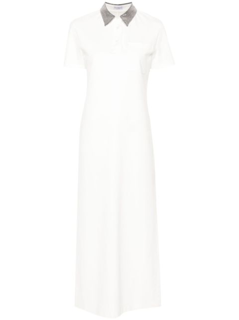 Brunello Cucinelli Monili-embellished polo dress Women