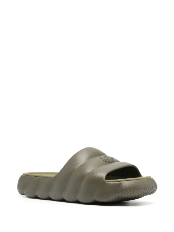 Moncler Lilo embossed-logo Slides | Green | FARFETCH