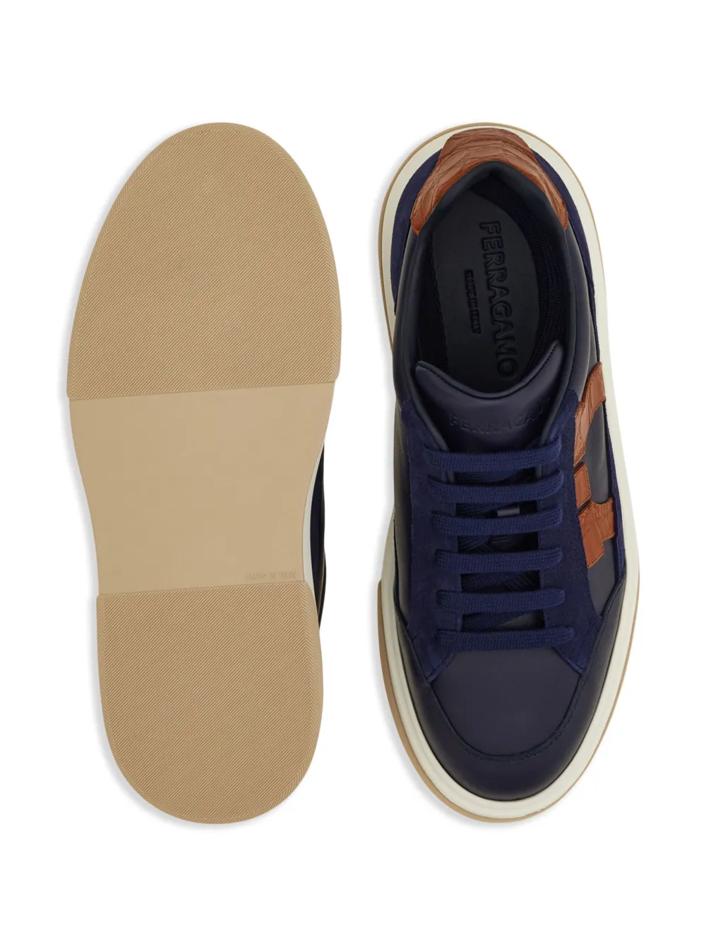 Ferragamo Gancini patch sneakers Blue