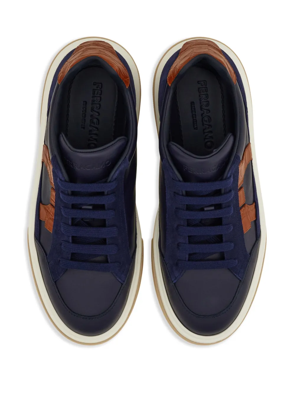 Ferragamo Gancini patch sneakers Blue