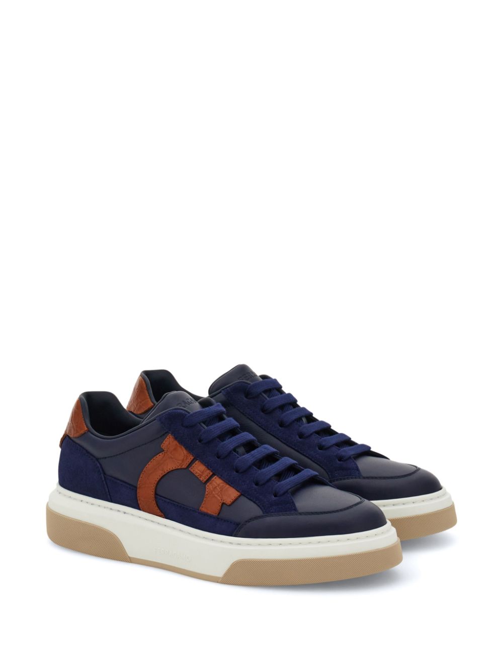 Ferragamo Gancini patch sneakers - Blue