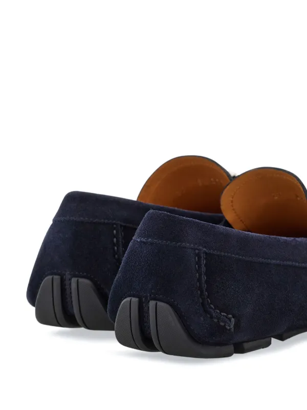 Ferragamo Gancini Suede Driving Shoes | Blue | FARFETCH NO display picture 3