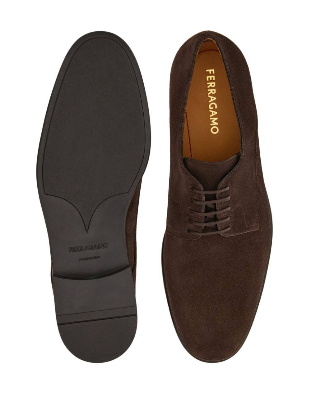 Ferragamo Suède derby schoenen Bruin