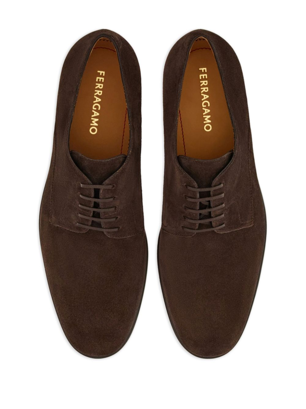 Ferragamo Suède derby schoenen Bruin