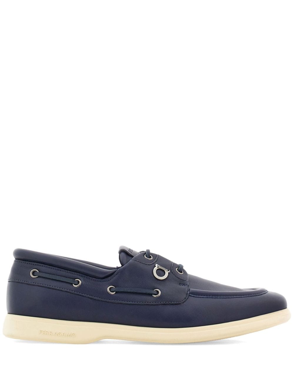 Ferragamo Gancini leather boat shoes - Blau