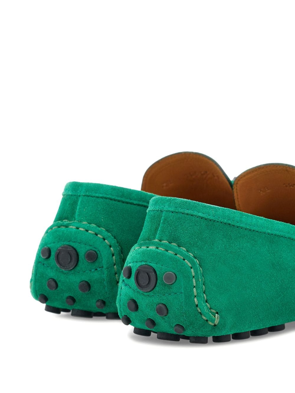 Shop Ferragamo Gancini Suede Loafers In Green