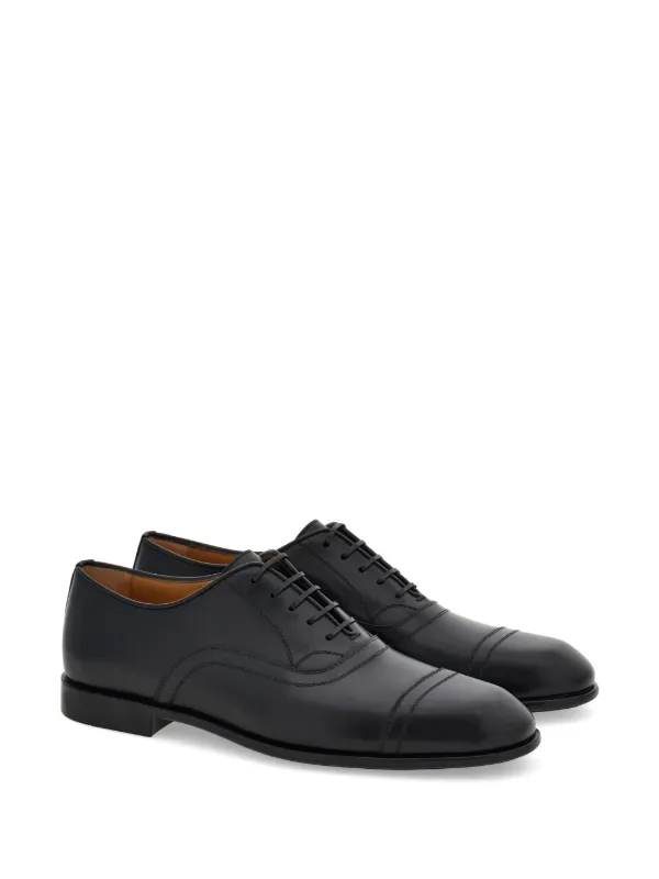 FERRAGAMO ブラック レザー シューズ Ferragamo レザーオックスフォードシューズ | ブラック