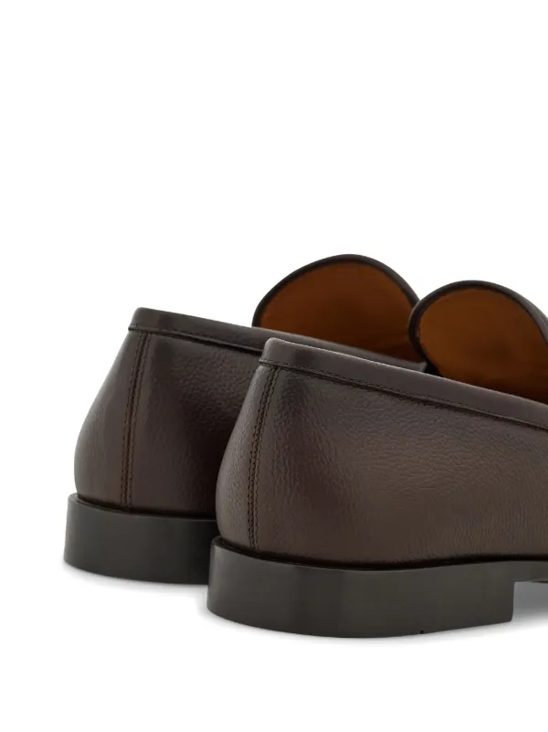 Ferragamo Gancini-plaque Leather Loafers | Brown | FARFETCH