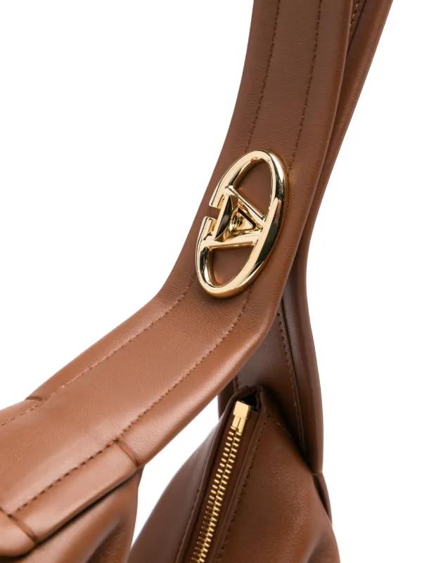 Valentino Garavani VLogo Leather Shoulder Bag | Brown | FARFETCH