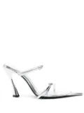 Mugler 95mm metallic leather sandals - Silver