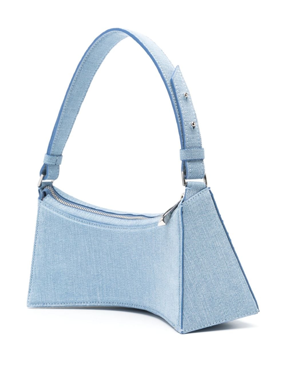Shop Mugler Zenith Denim Shoulder Bag In Blue