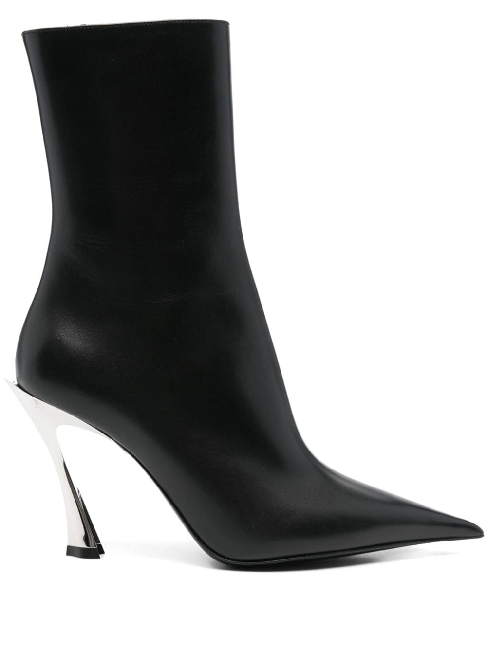Mugler 95mm Leather Boots In Black