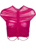 Mugler mesh crop top - Purple